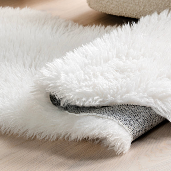 Nuloom Salome Plush Faux Sheepskin Machine Washable Area Rug Ivory