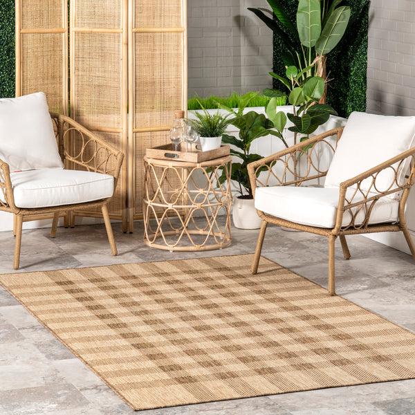 Nuloom Sandee Casual Plaid Indoor/Outdoor Area Rug Beige