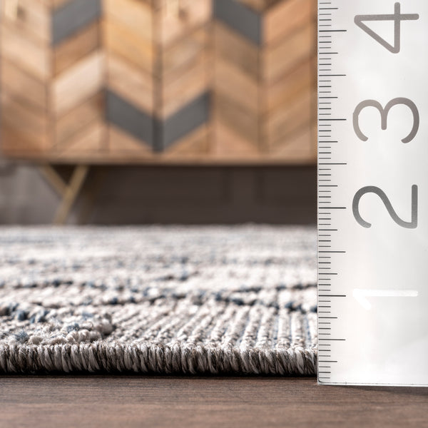 Nuloom Sandee High-Low Chain Links Indoor/Outdoor Area Rug Light Gray