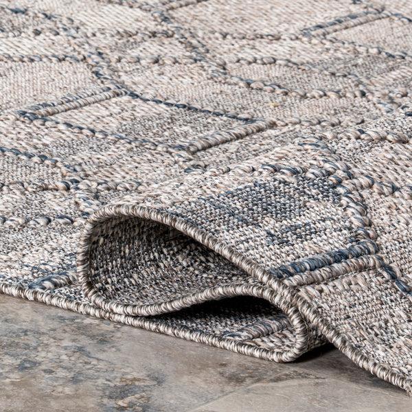 Nuloom Sandee High-Low Chain Links Indoor/Outdoor Area Rug Light Gray
