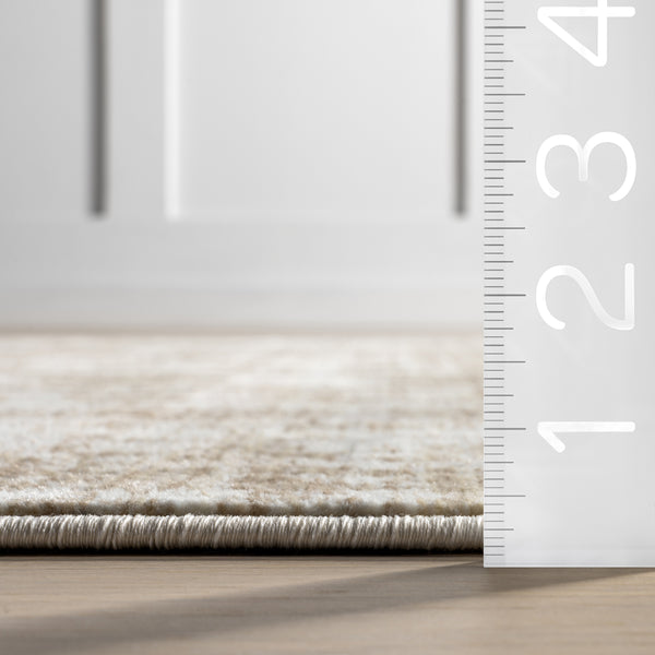 Nuloom Saturdays Geometric Fringed Area Rug Light Beige