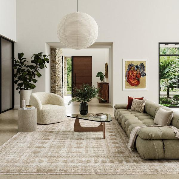 Nuloom Saturdays Geometric Fringed Area Rug Light Beige