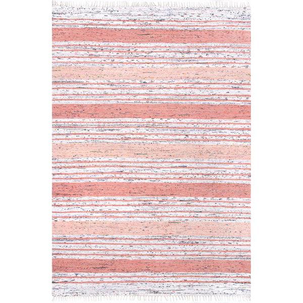 Nuloom Seraphina Mottled Stipe Cotton Tassel Area Rug Grey