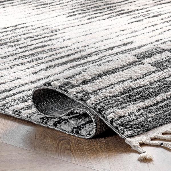 Nuloom Seren Plush Faded Abstract Tassel Area Rug Beige