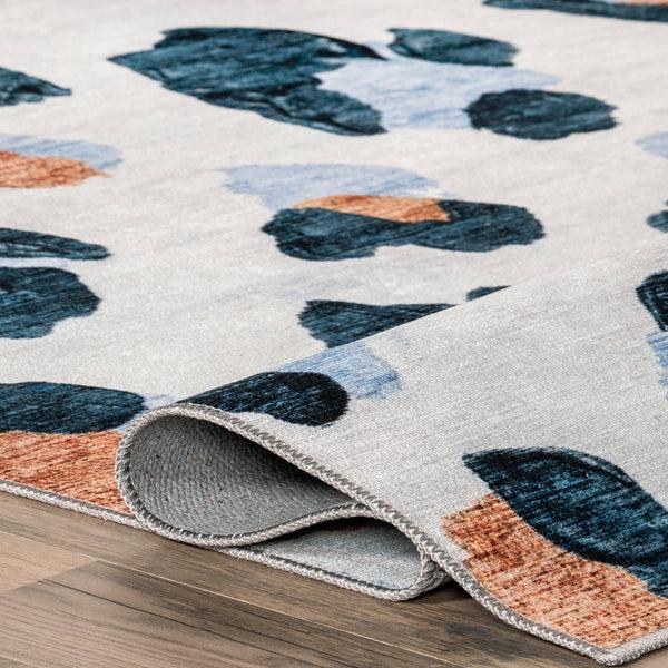 Nuloom Serina Modern Leapord Machine Washable Area Rug Blue