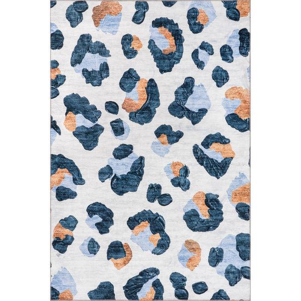 nuloom Serina Modern Leapord Machine Washable Area Rug Blue