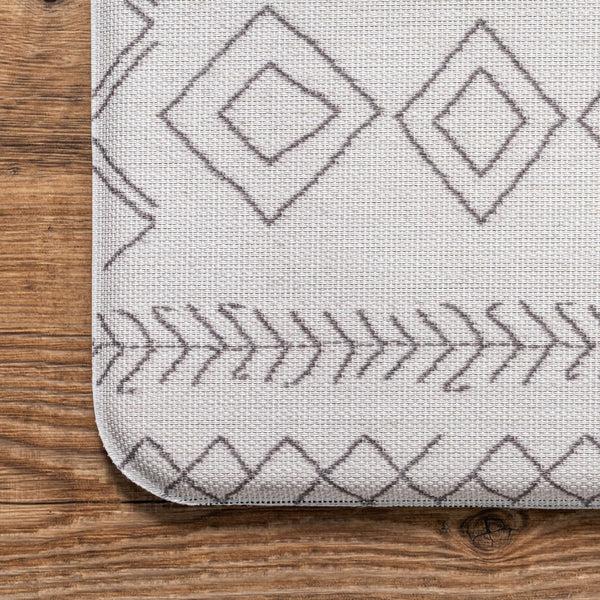 Nuloom Serna Moroccan Anti Fatigue Kitchen Or Laundry Room Comfort Mat Light Gray