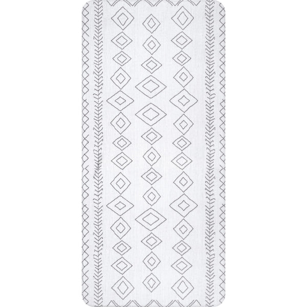 nuloom Serna Moroccan Anti Fatigue Kitchen or Laundry Room Comfort Mat Light Gray