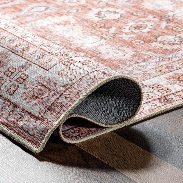 Nuloom Sesilia Vintage Transitional Machine Washable Area Rug Red