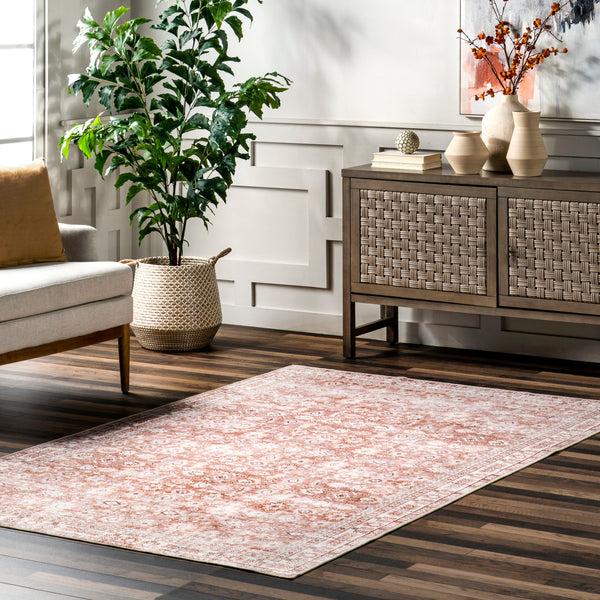 Nuloom Sesilia Vintage Transitional Machine Washable Area Rug Red