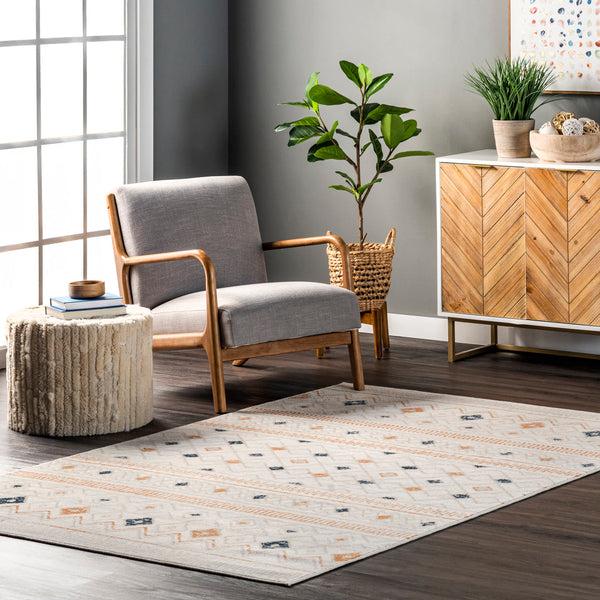 Nuloom Sevanna Distressed Tribal Trellis Area Rug Beige