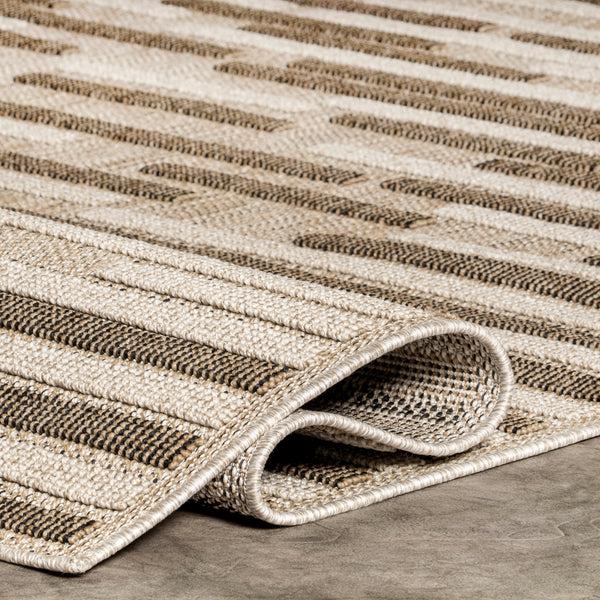 Nuloom Shana Neutral Striped Indoor/Outdoor Area Rug Beige