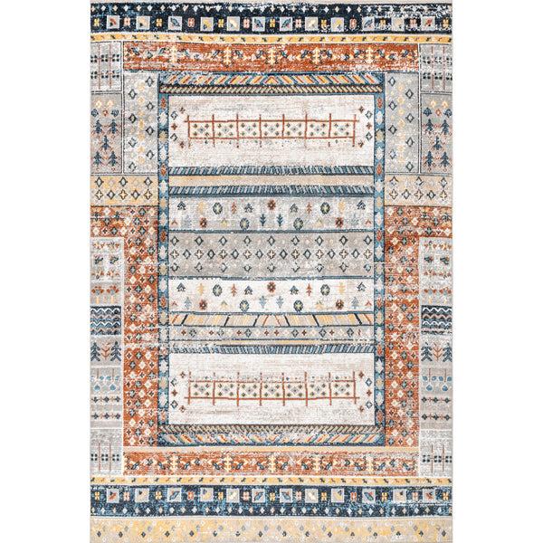 nuloom Shannon Machine Washable Geometric Tribal Area Rug Beige