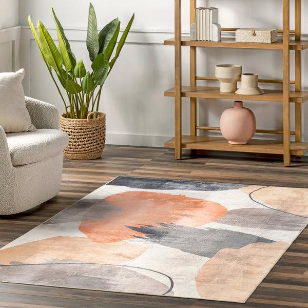 Nuloom Sheree Abstract Watercolor Machine Washable Area Rug Multicolor