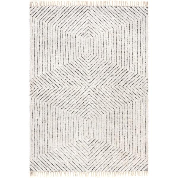 nuloom Sherrell Modern High/Low Tassel Area Rug Ivory