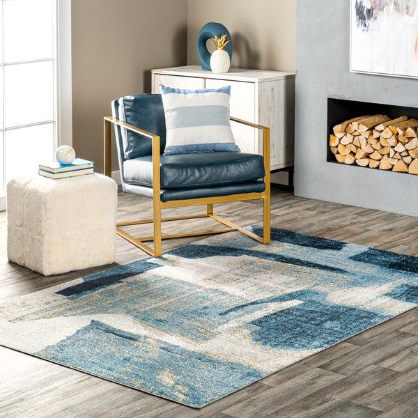 Nuloom Sherri Abstract Machine Washable Area Rug Blue