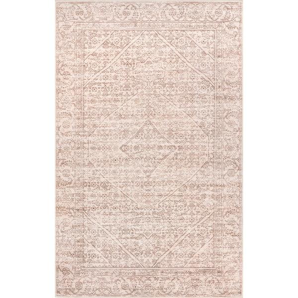 nuloom Shontal Traditional Machine Washable Area Rug Beige