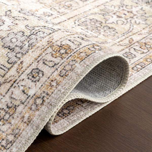 Nuloom Sia SplashGuard Vintage Floral Machine Washable Area Rug Beige