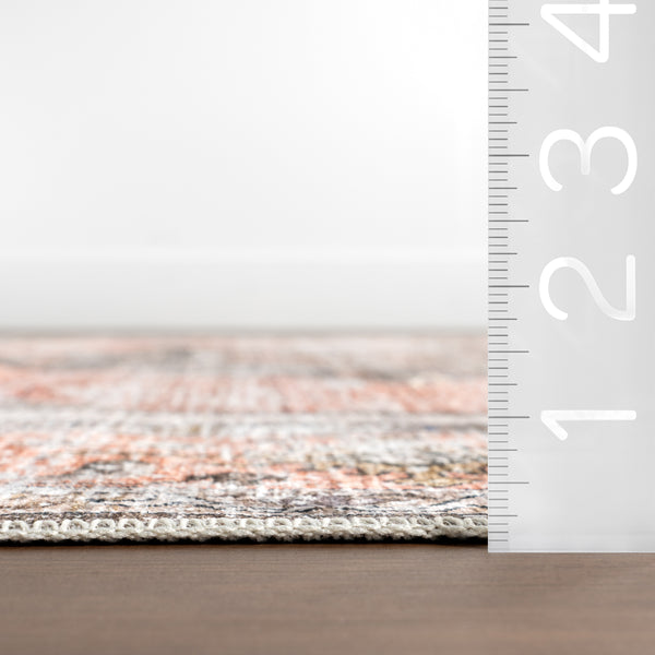 Nuloom Sia SplashGuard Vintage Southwestern Machine Washable Area Rug Peach