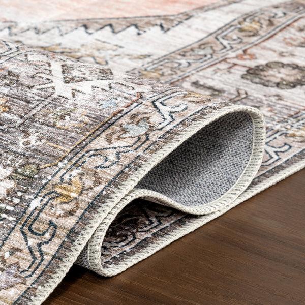 Nuloom Sia SplashGuard Vintage Southwestern Machine Washable Area Rug Peach