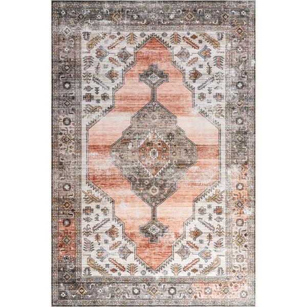 nuloom Sia SplashGuard Vintage Southwestern Machine Washable Area Rug Peach