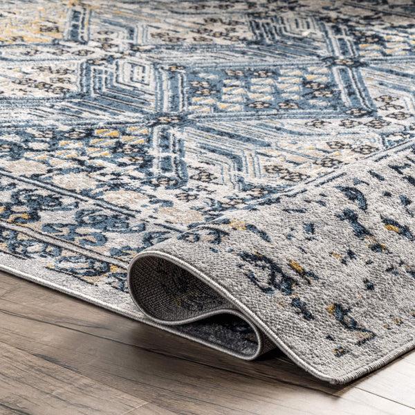Nuloom Sidney Machine Washable Vintage Diamond Area Rug Blue