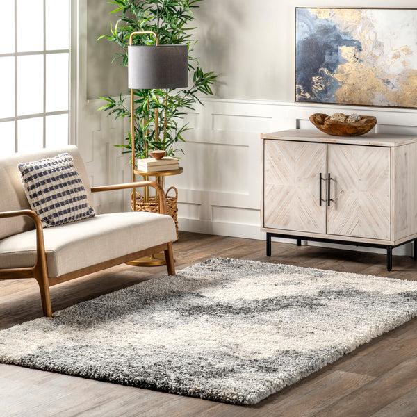 Nuloom Sidonie Abstract Clouds Shag Area Rug Light Gray