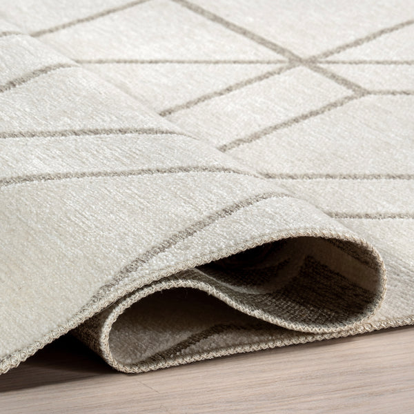 Nuloom Sinclair Lattice Reversible Machine Washable Area Rug Beige