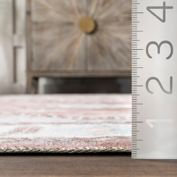 Nuloom Siya SplashGuard Machine Washable Area Rug Blush