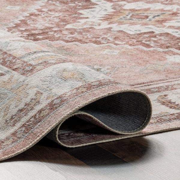 Nuloom Siya SplashGuard Machine Washable Area Rug Blush