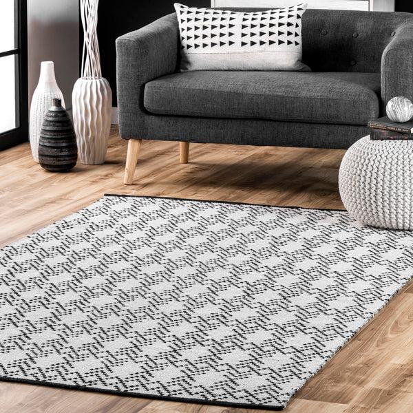 Nuloom Skye Geometric Cotton Flatweave Area Rug Ivory