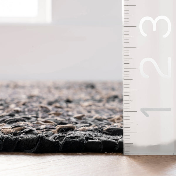 Nuloom Sloane Leather Flatweave Tassel Area Rug Natural
