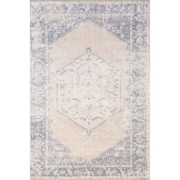 nuloom Sol SpinClean Medallion Machine Washable Area Rug Light Grey