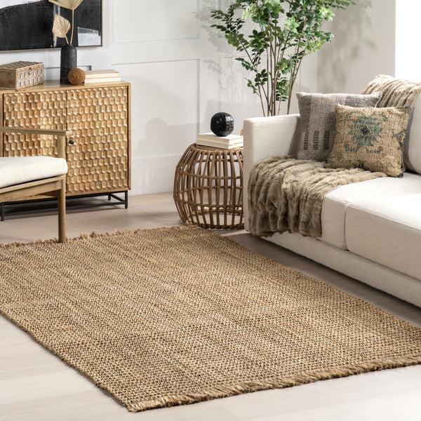 Nuloom Solveig Farmhouse Jute And Seagrass Tasseled Area Rug Natural