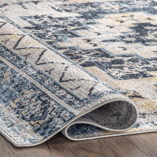 Nuloom Sonya Machine Washable Vintage Medallion Area Rug Blue