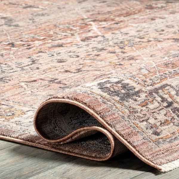 Nuloom Sorsha Persian Traditional Fringe Area Rug Rust