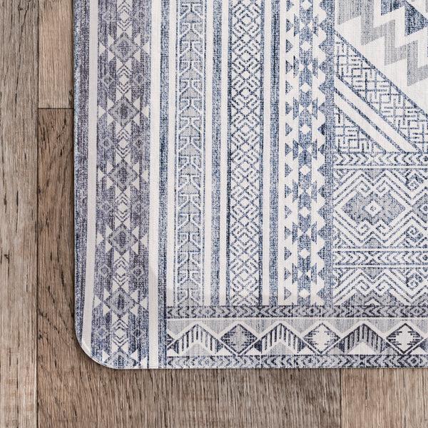 Nuloom Southwestern Bordered Kitchen Or Laundry Comfort Mat Blue