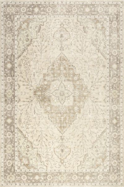 nuloom Spindle Medallion Wool and Cotton Area Rug Khaki