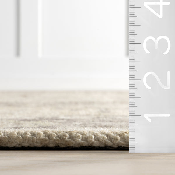 Nuloom Spindle Medallion Wool And Cotton Area Rug Khaki