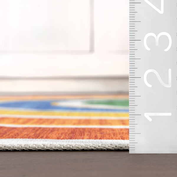 Nuloom SplashGuard Machine Washable Area Rug White Multicolor