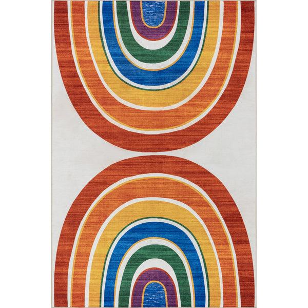 nuloom SplashGuard Machine Washable Area Rug White Multicolor