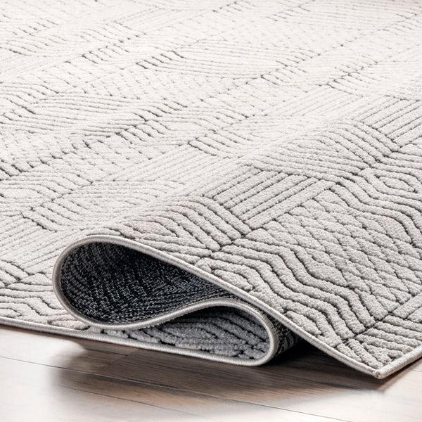 Nuloom Stacey Textured Modern Geometric Indoor/Outdoor Area Rug Gray