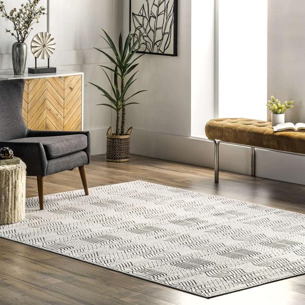Nuloom Stacey Textured Modern Geometric Indoor/Outdoor Area Rug Gray