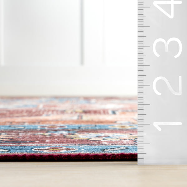 Nuloom Stefania SplashGuard Bold Medallion Machine Washable Area Rug Rust