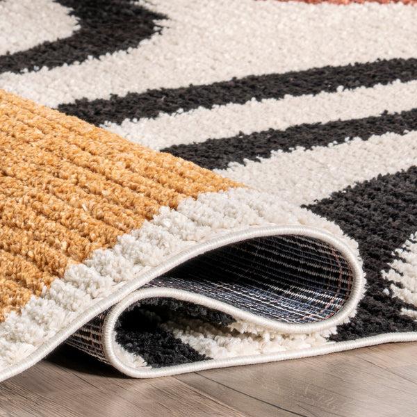 Nuloom Stefanie Abstract Shapes Tassel Area Rug Beige
