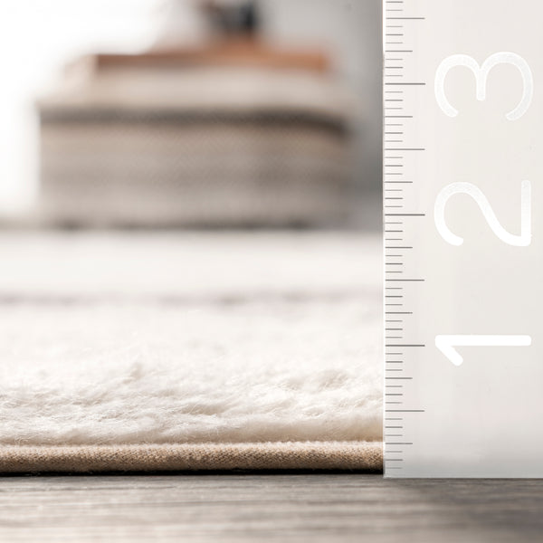 Nuloom Striped Wool Machine Washable Area Rug Ivory