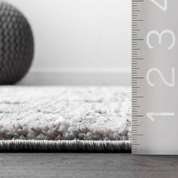 Nuloom Sully Soft Snowflake Textured Tassel Area Rug Grey