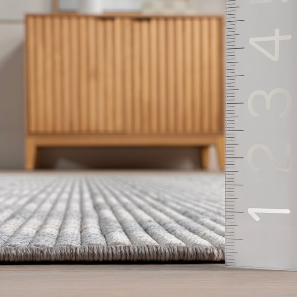 Nuloom Sunniva Casual Checkered Tasseled Area Rug Beige
