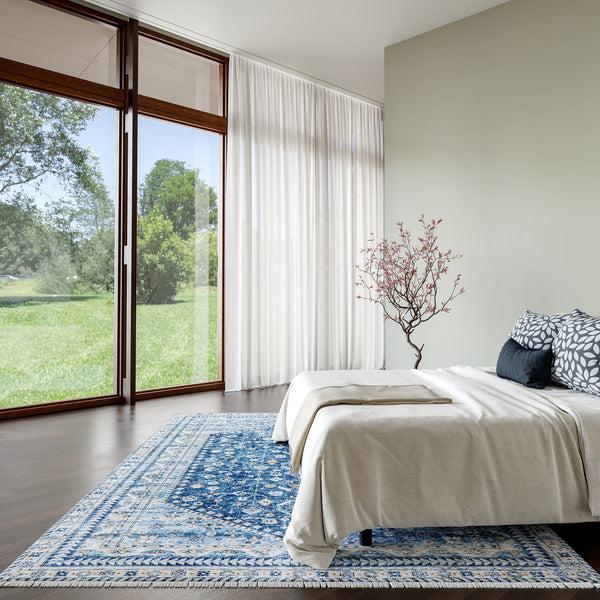 Nuloom Sunsari Geometric Machine Washable Area Rug Blue