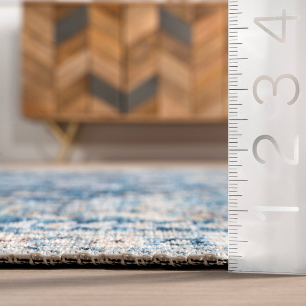 Nuloom Sunsari Geometric Machine Washable Area Rug Blue